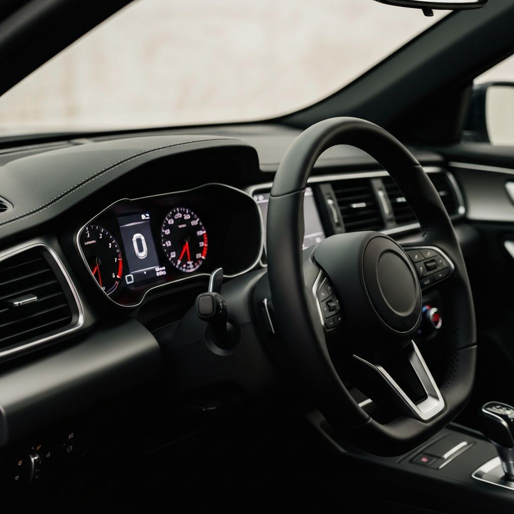 Modern car dashboard interior